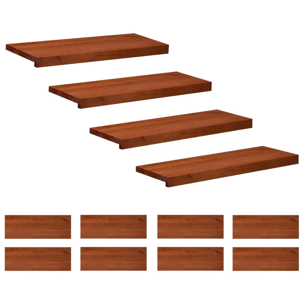 Tappeti per scale 12 pz 70 x 25 x 2 cm Marrone 3446364