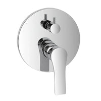 Set doccia cromo braccio 40 cm + soffione 20 cm + miscelatore e kit doccia Flat