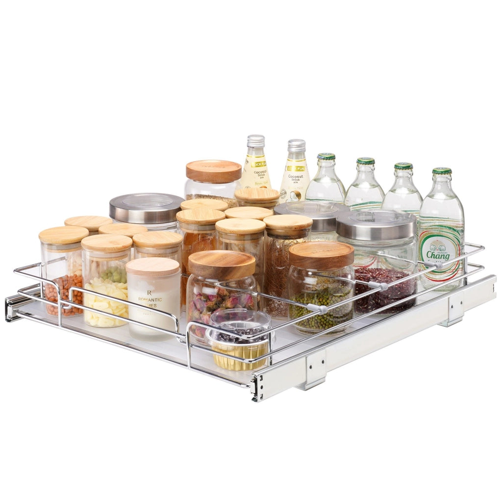 LX-C9262B Cestello Estraibile Sottolavello Cucina 355 x 533 x 63,5 mm 1 Piano Acciaio Cromato Carico 13 kg Ripiano Scorrevole Salvaspazio
