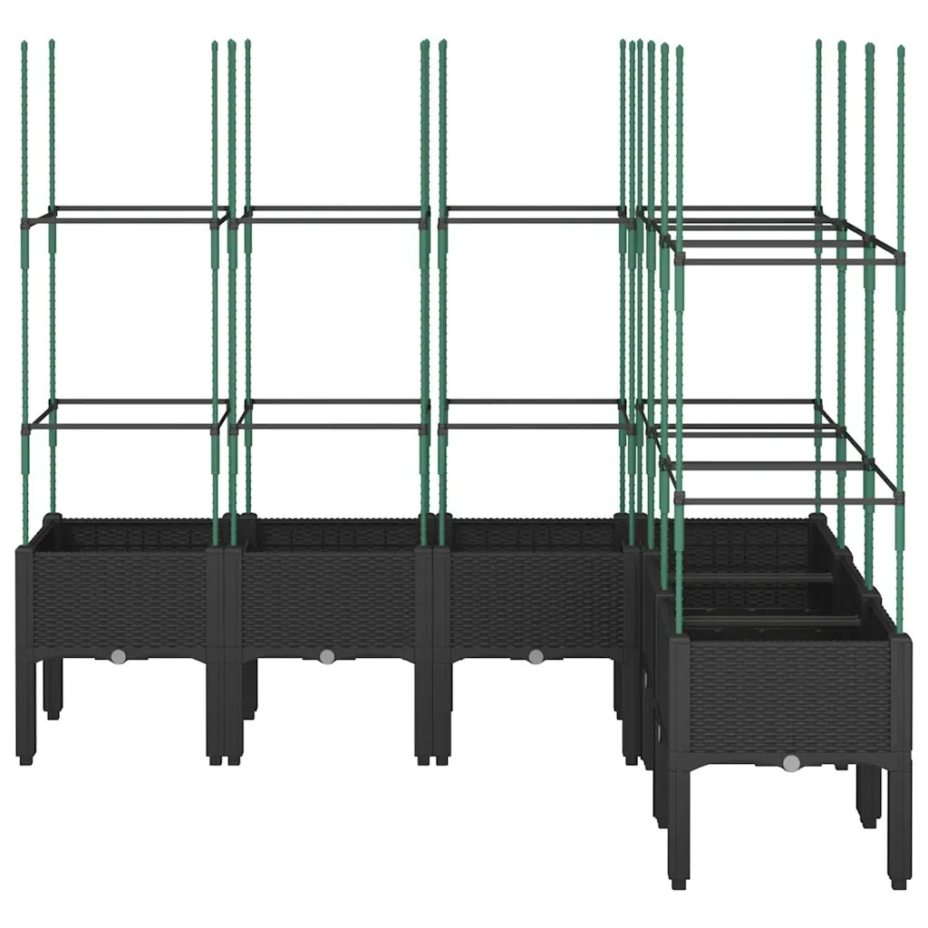 Fioriera da Giardino con Traliccio Nera 160x120x142,5 cm in PP 367968