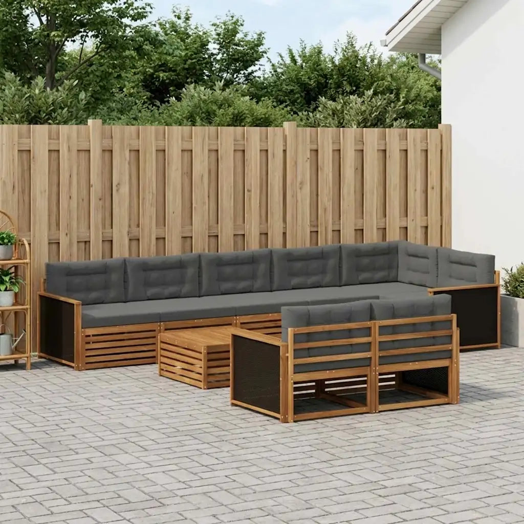 Set di divani da esterno con cuscino 9 pcs
