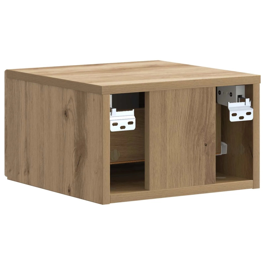 Mobiletto da notte a muro con cassetto 2 pcs Rovere Artigianale