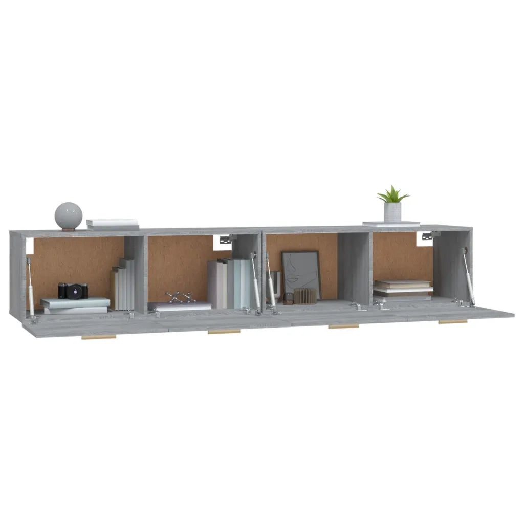 Mobili Parete 2 pz Grigio Sonoma 100x36,5x35 cm in Multistrato 3115666