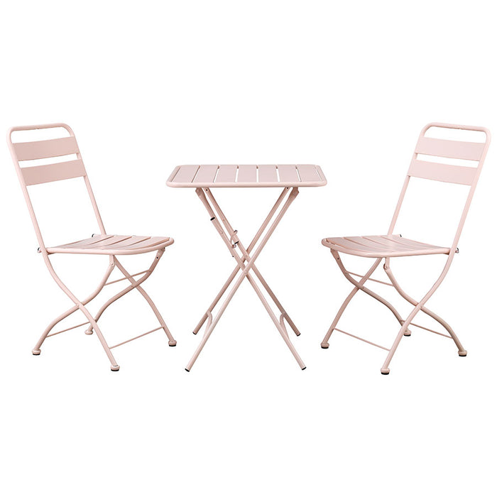 Set Tavolino e 2 Sedie Pieghevoli da Giardino Mia Salsa Rosa