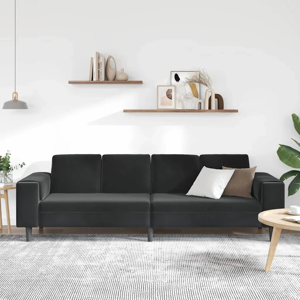 Divano per Soggiorno Nero 250 x 77 x 76 cm 3335096