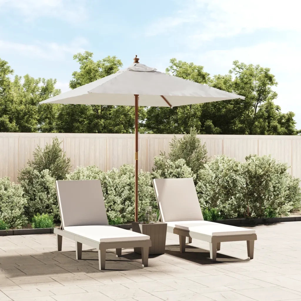 Ombrellone da Giardino con Palo in Legno Sabbia 198x198x231 cm 363183