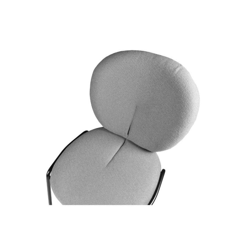 Sedia da pranzo Sirio tessuto teddy grigio set 2 pezzi