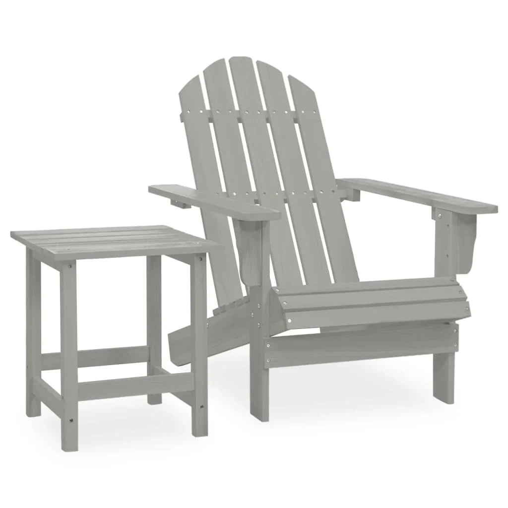 Sedia da giardino con tavolo in legno di abete grigio 02_0013329