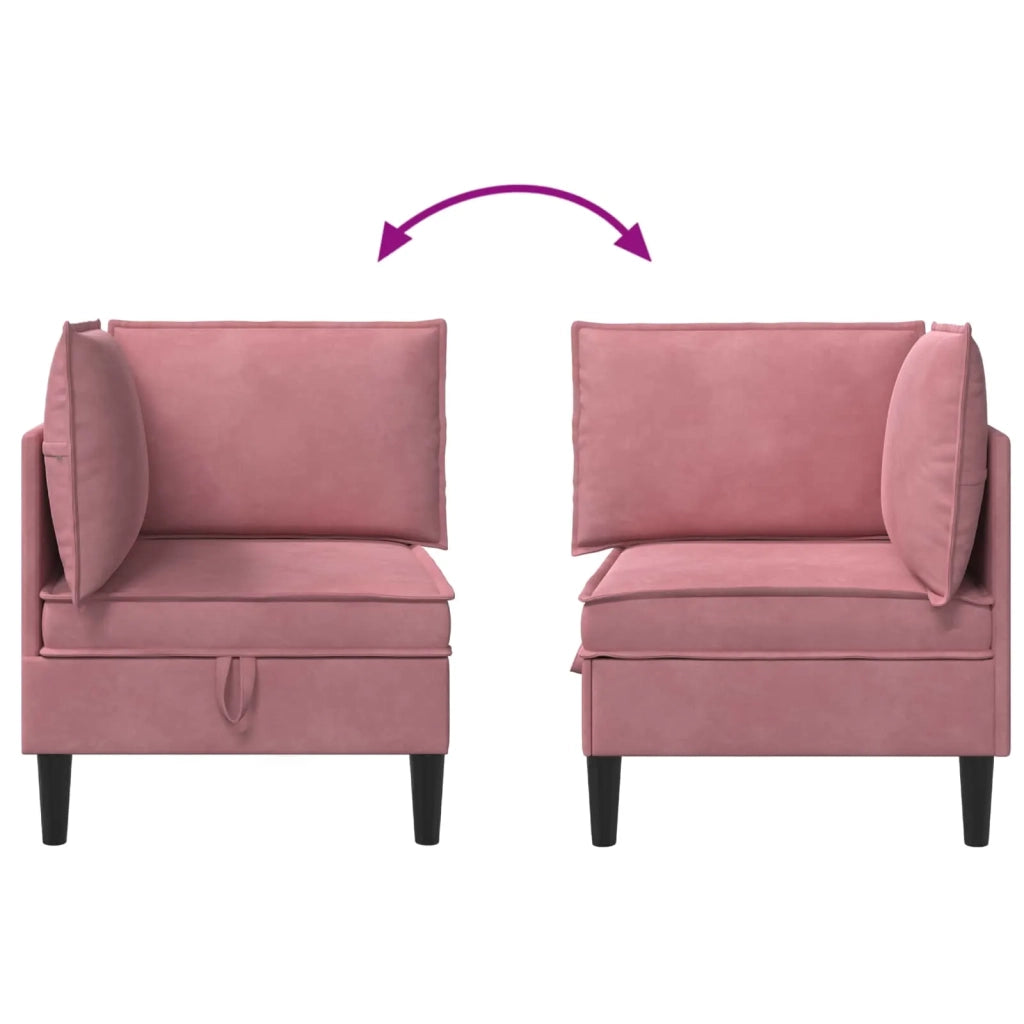 Divano con Stoccaggio Rosa Velluto 42027080