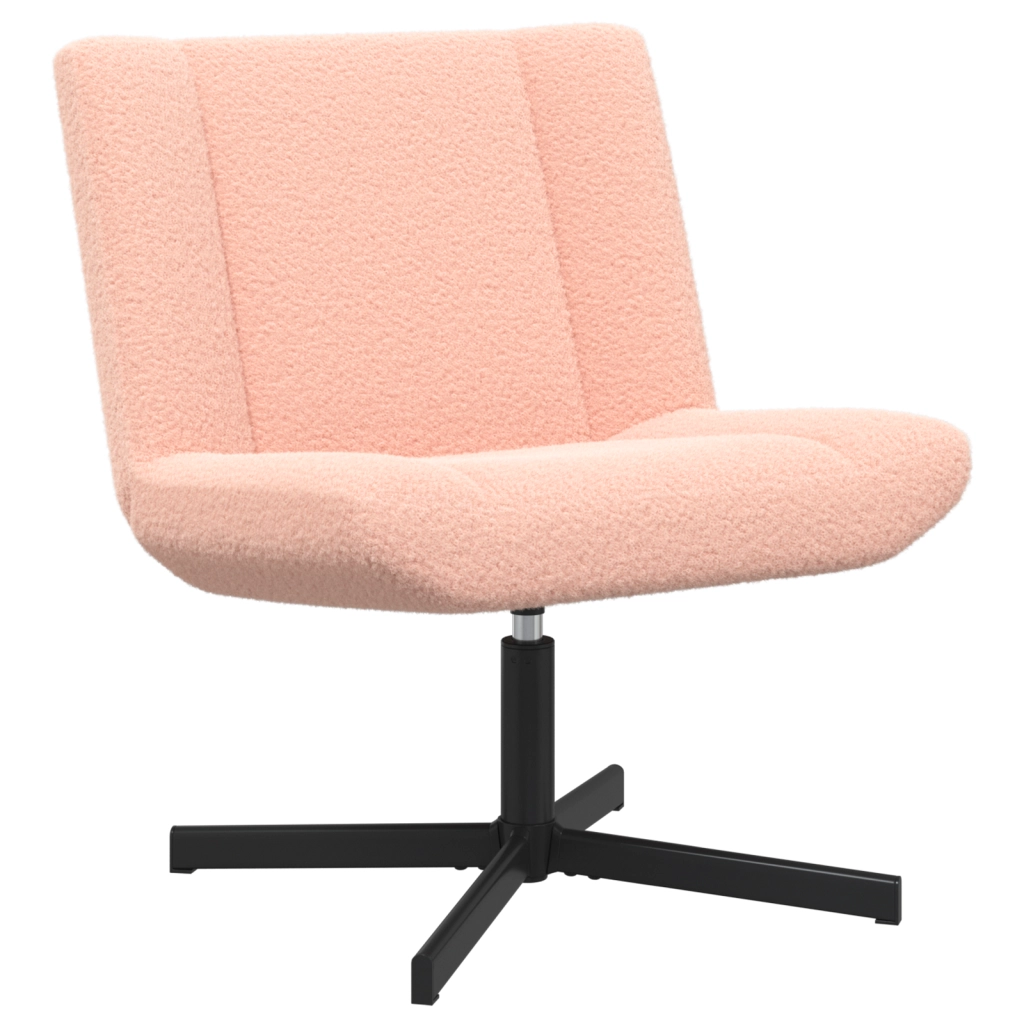 Sedia d'accento Rosa Baby Poliestere, Metallo Standard Girevole