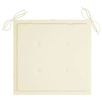 Sedie da Giardino 2 pz con Cuscini Crema in Massello di Teak cod mxl 6776