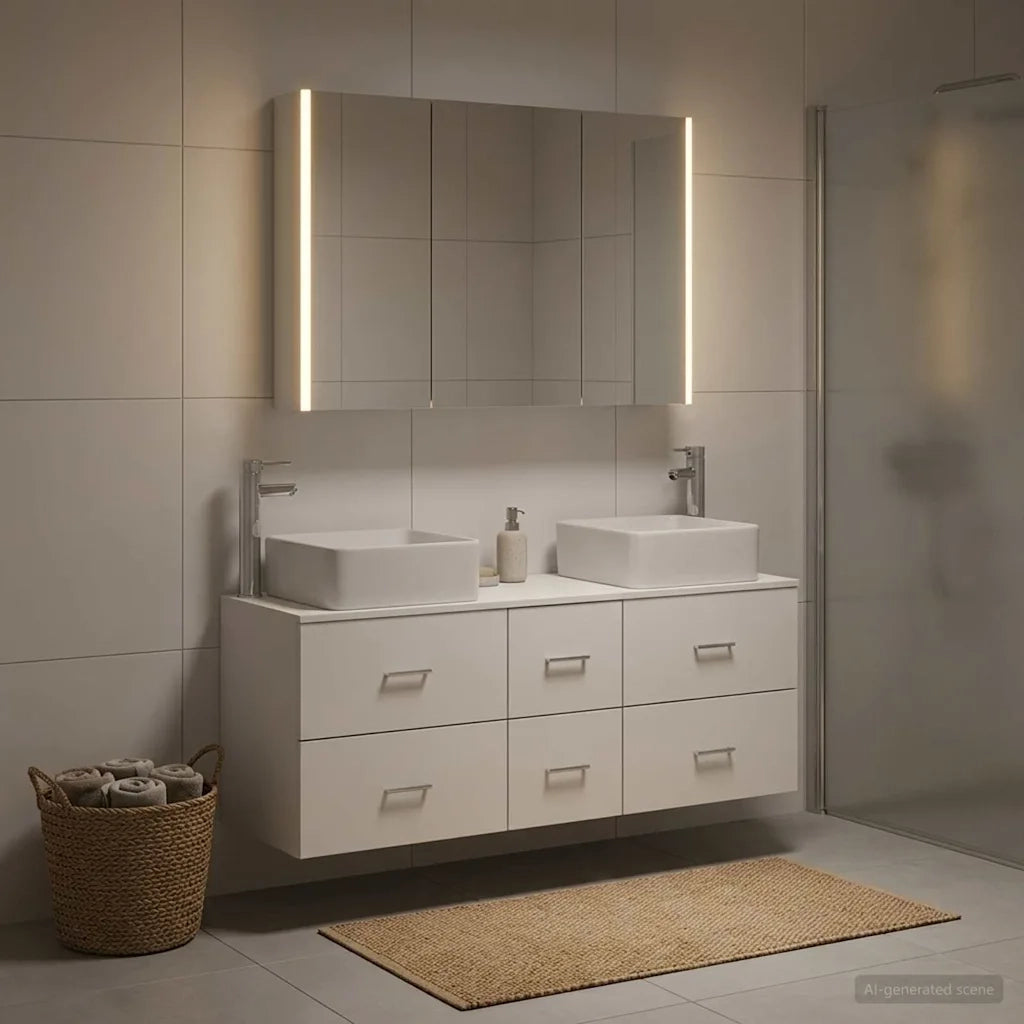 Set di mobili per il bagno 4 pcs Bianco 3406783