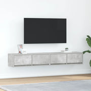 Mobili TV 2 pz-Set di 2 Credenza per TV Grigio Cemento 80x31x25,5cm in Legno Multistrato 248519