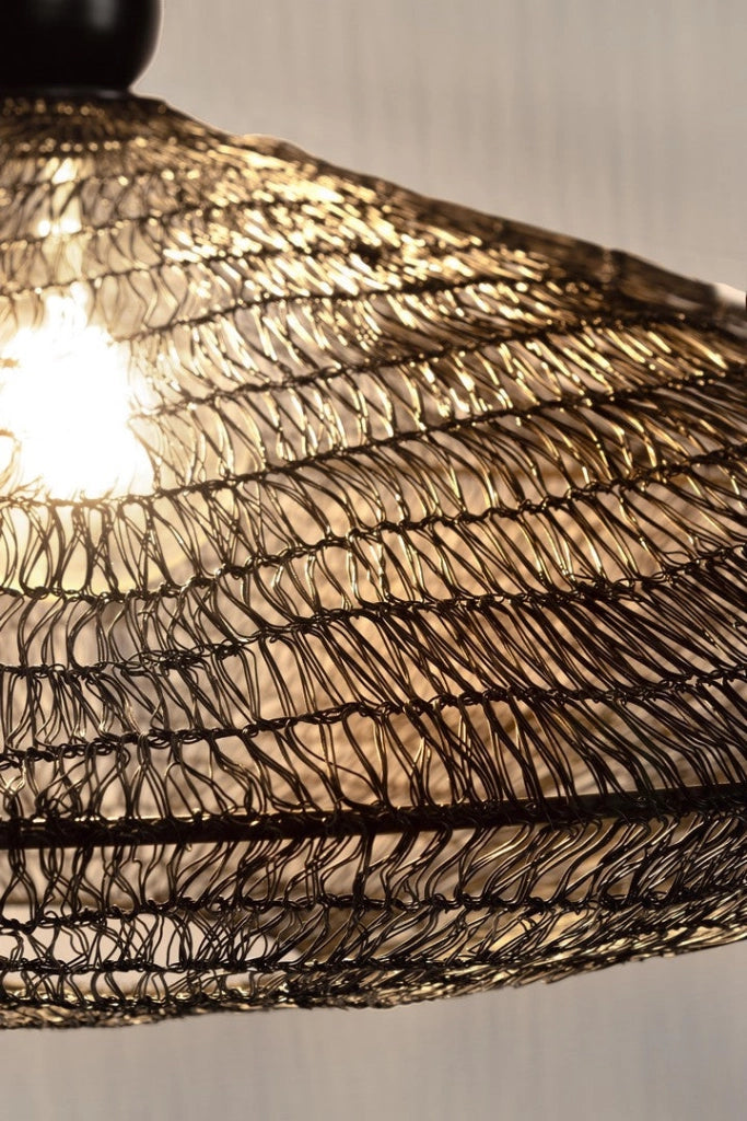 Lampadario a Sospensione in Metallo Intrecciato Nero D86 - DARIO