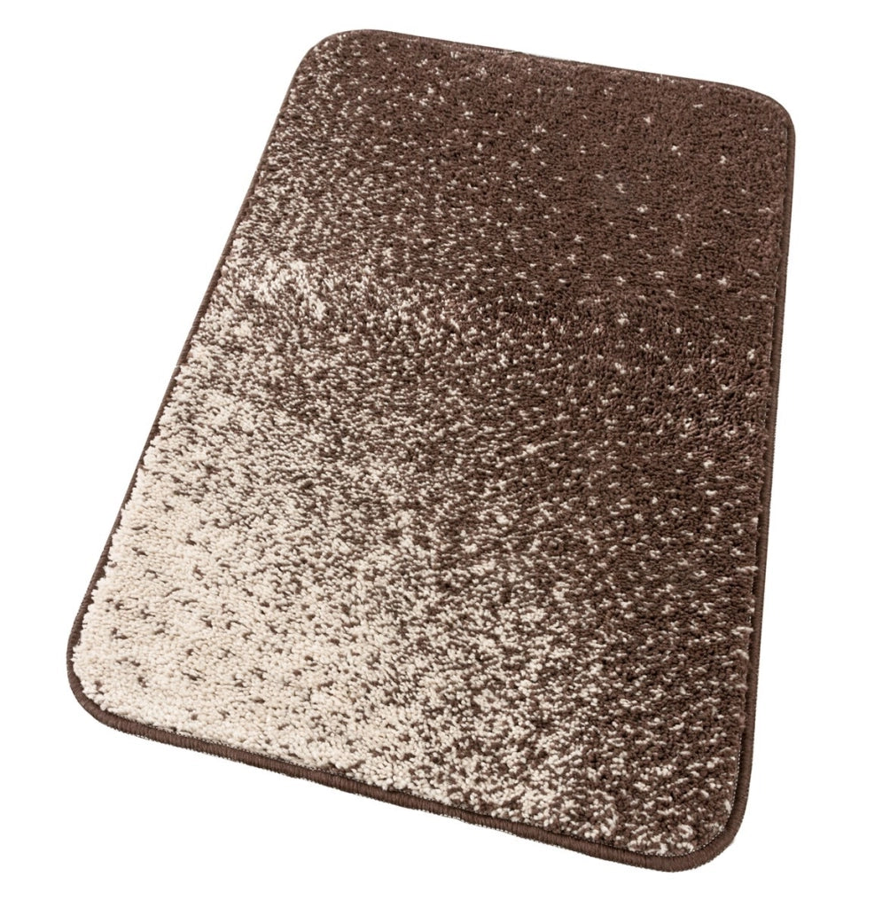 Tappeto Bagno Camera Scendiletto Doccia Vasca Antiscivolo Assorbente Shaggy Soffice IBISCO A Marrone - 50x80 cm