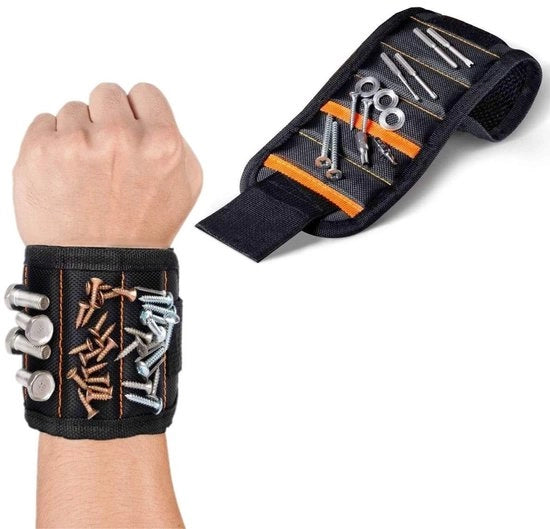 Cintura magnetica per polso - Gonna da fai da te con magneti forti - Nero - Multifunzionale e pratica - Ideale per le riparazioni - 2 tasche