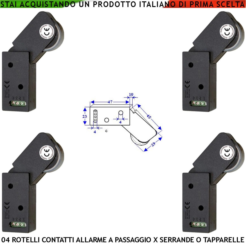Allarme per Tapparelle Rotello Marrone 4 Pezzi Protegge la Serranda dallo Strappo e dal Sollevamento lo Switch Mosso dalla Rotella con Gammes Genera Impulsi Veloci 50 mS Necessita di Conta Impulsi