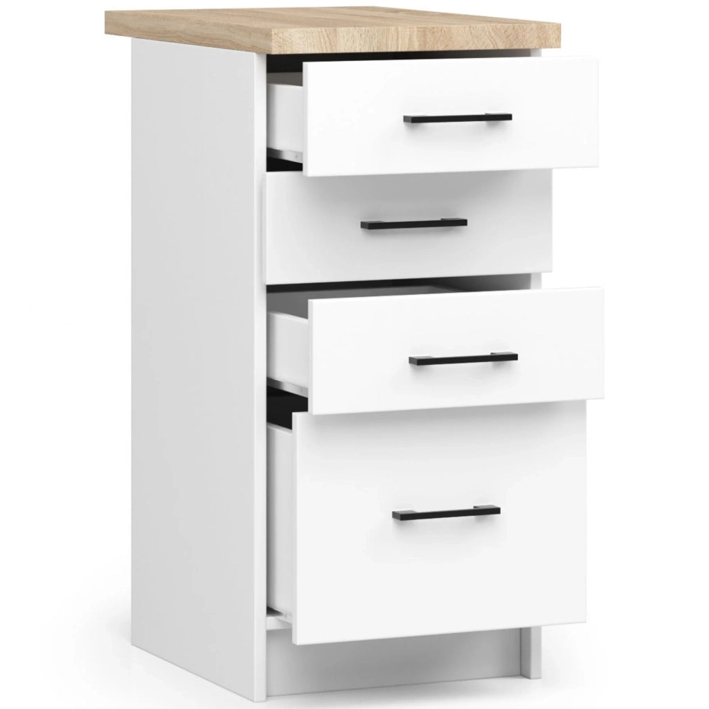 Mobile cucina modulare con piano di lavoro AKORD OLIWIA Bianco 40 cm 4 cassetti 40x46x85 cm