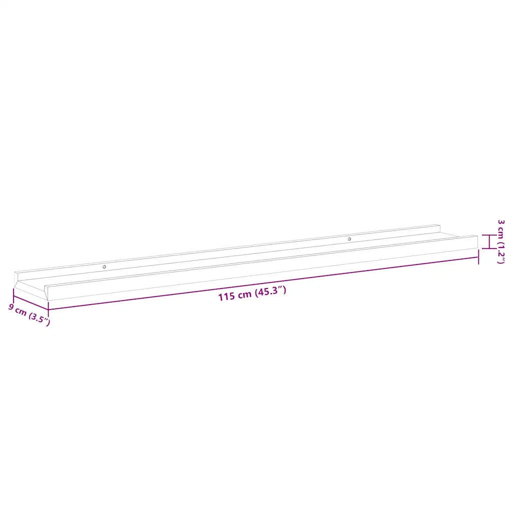 Mensole da Parete 4 pz Nere 115x9x3 cm 326671