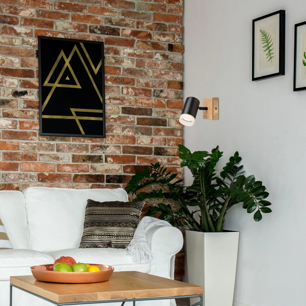 Applique Toras 1 luce rovere/nero GU10 Rabalux 73121
