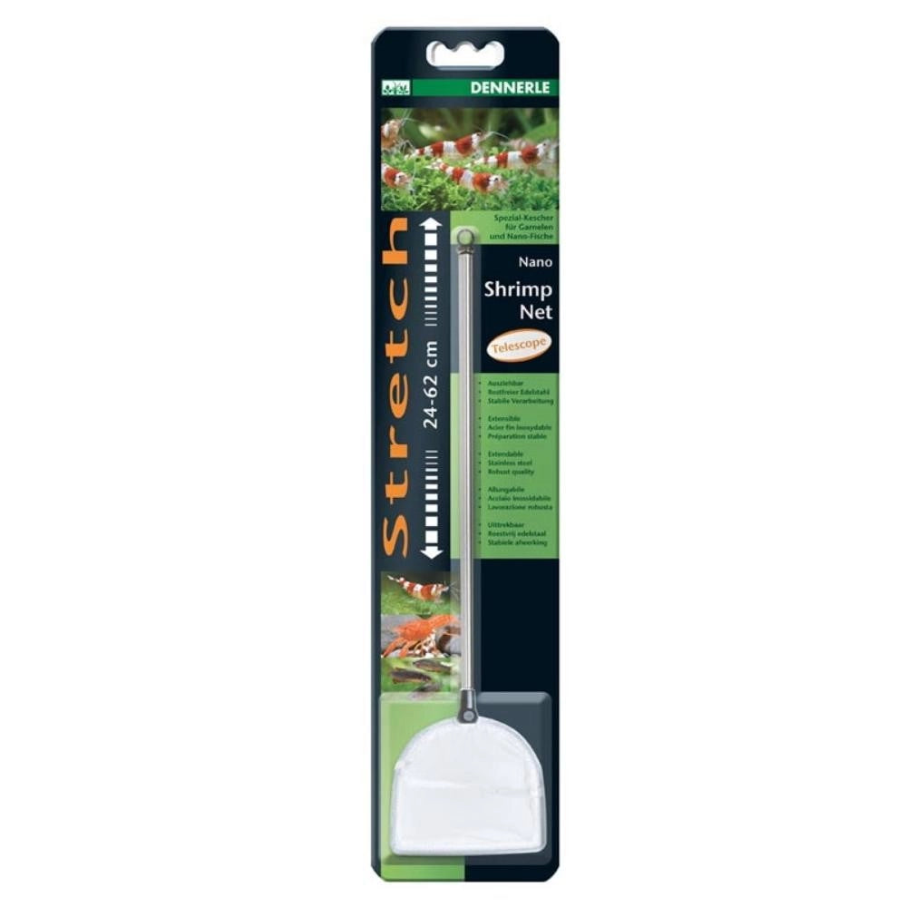 Dennerle 2480 - Nano Retino Rettangolare 75x60mm con Manico Estendibile 24-62cm Colore Bianco