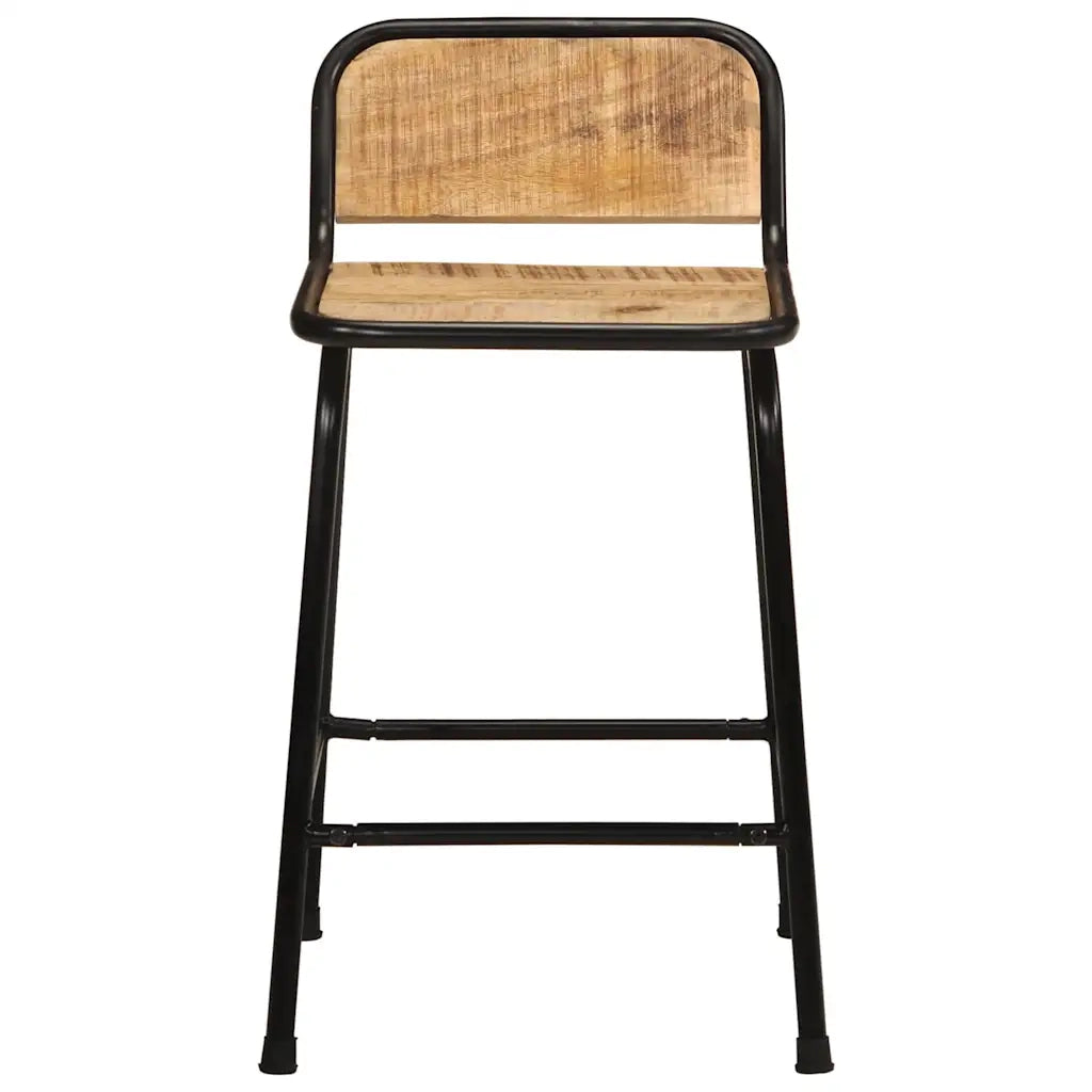vidaXL Sgabelli da Bar 4 pz 46x35,5x70 cm Legno Massello Grezzo Mango