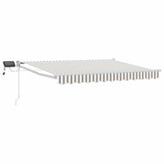 Tenda retrattile manuale con LED Grigio chiaro e bianco