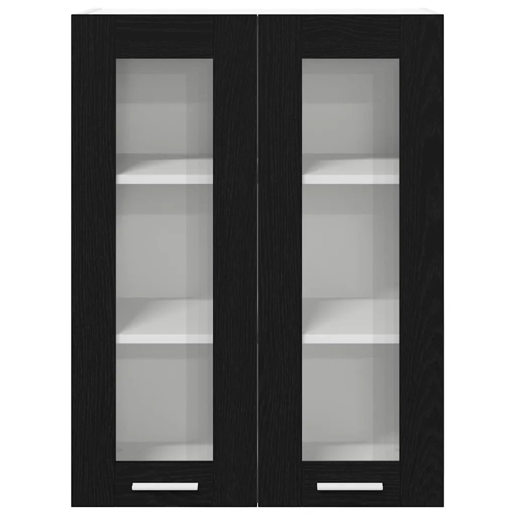 Mobiletto a parete moderno 60 x 31 x 80 cm ampio spazio contenitivo design contemporaneo in legno composito di rovere nero 02_0053354