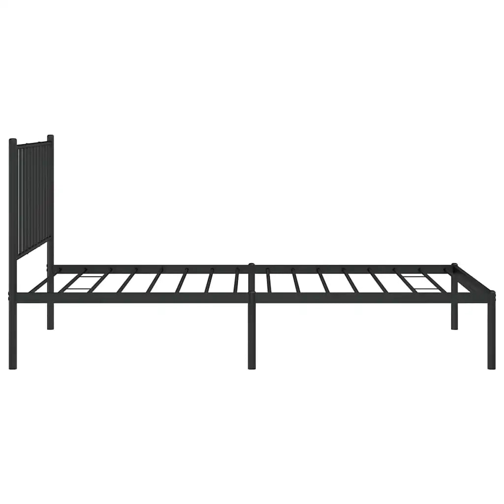 Giroletto con Testiera-Struttura Letto con testiera in Metallo Nero 90x190 cm 660854
