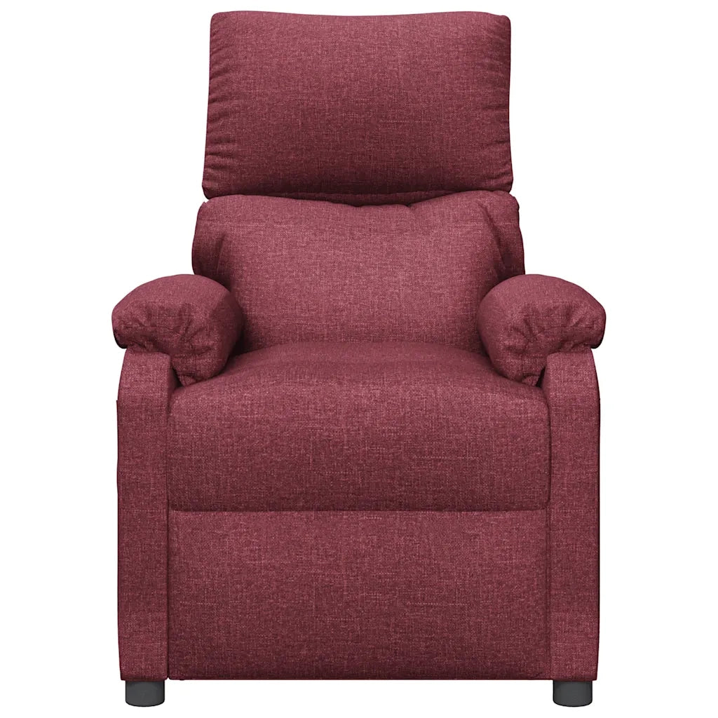 Poltrona Massaggiante Reclinabile Rosso Vino in Tessuto cod mxl 31854