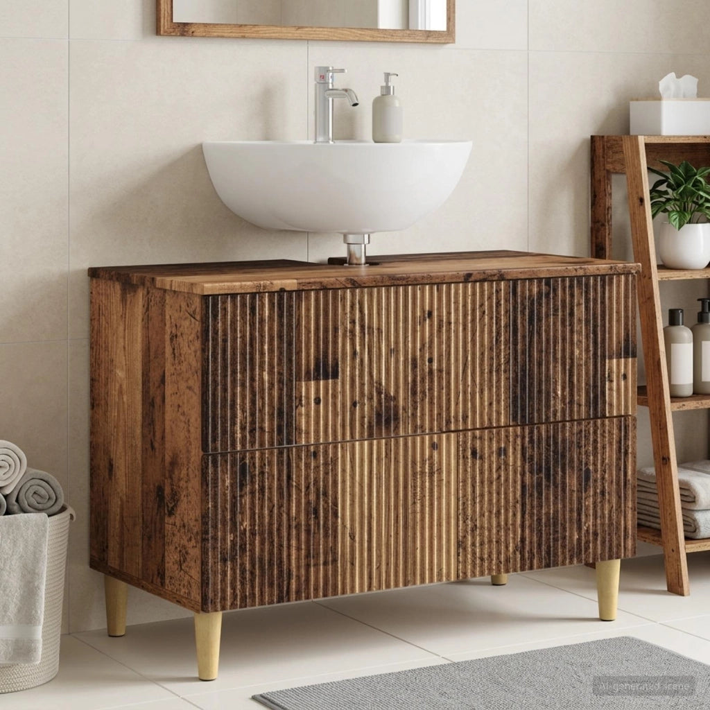 Armadio per Lavabo da Bagno ARNHEM Legno antico 82 x 41 x 59 cm 896583