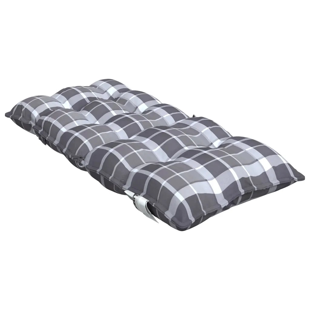 Cuscini Sedia Schienale Basso 4 pz Quadri Grigio Tessuto Oxford 377714