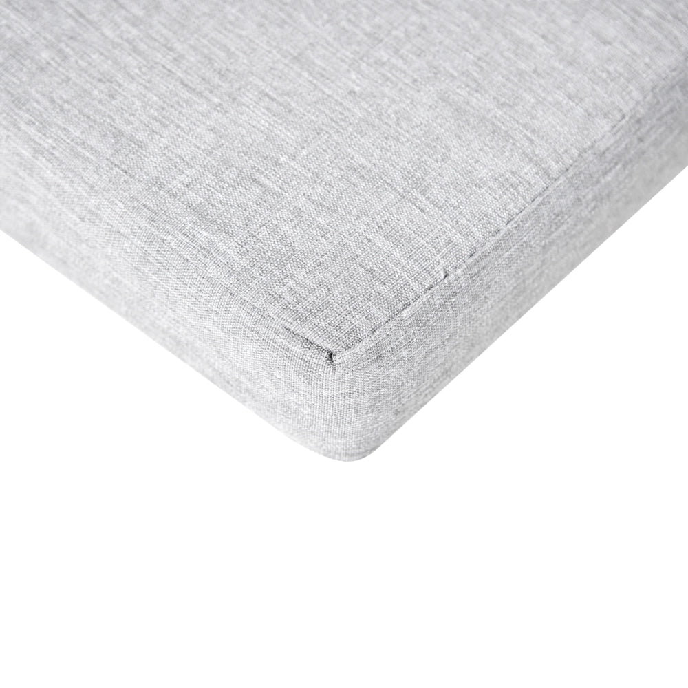 Set di 2 sedie da giardino rustiche in legno d'acacia naturale e cuscini Grigio melange regolabili e pieghevoli per esterni con braccioli in stile rustico