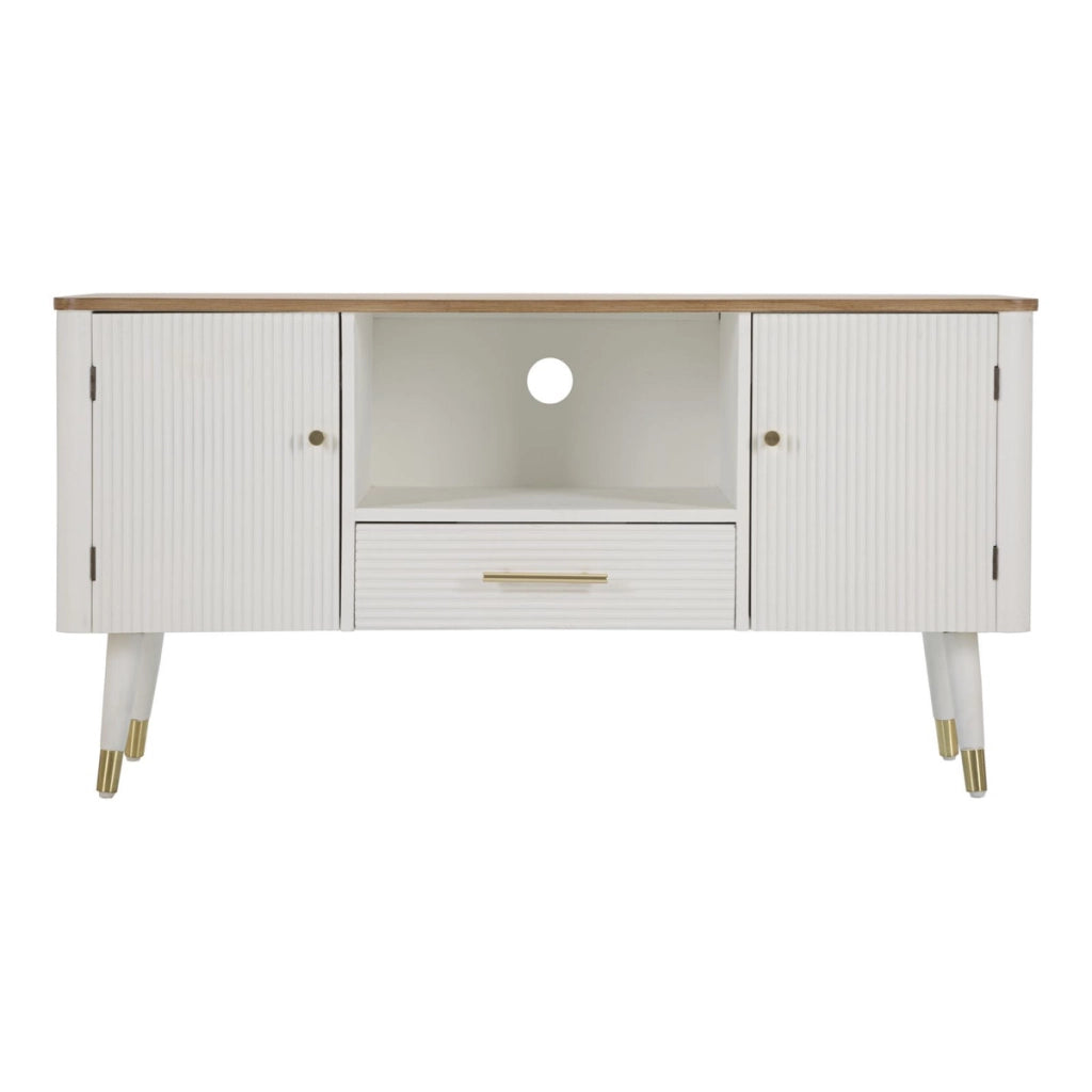 Mobile Porta TV VKH228, Bianco, Legno, 117x40x60 cm