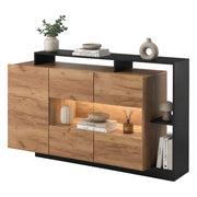 Madia Hafa, Credenza 7 Ripiani, 155x44x94h cm Marrone Rovere