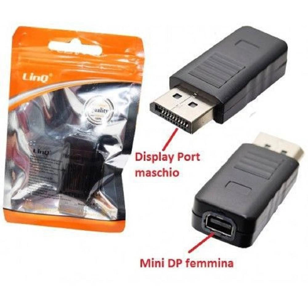 Trade Shop - Adattatore Convertitore Da Displayport Maschio A Mini Displayport Femmina Dp-2209 -