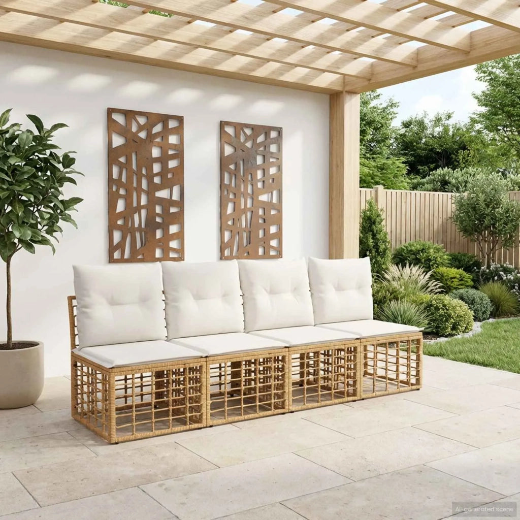 Divano da Giardino 4 Posti Senza Braccioli 4 pcs
