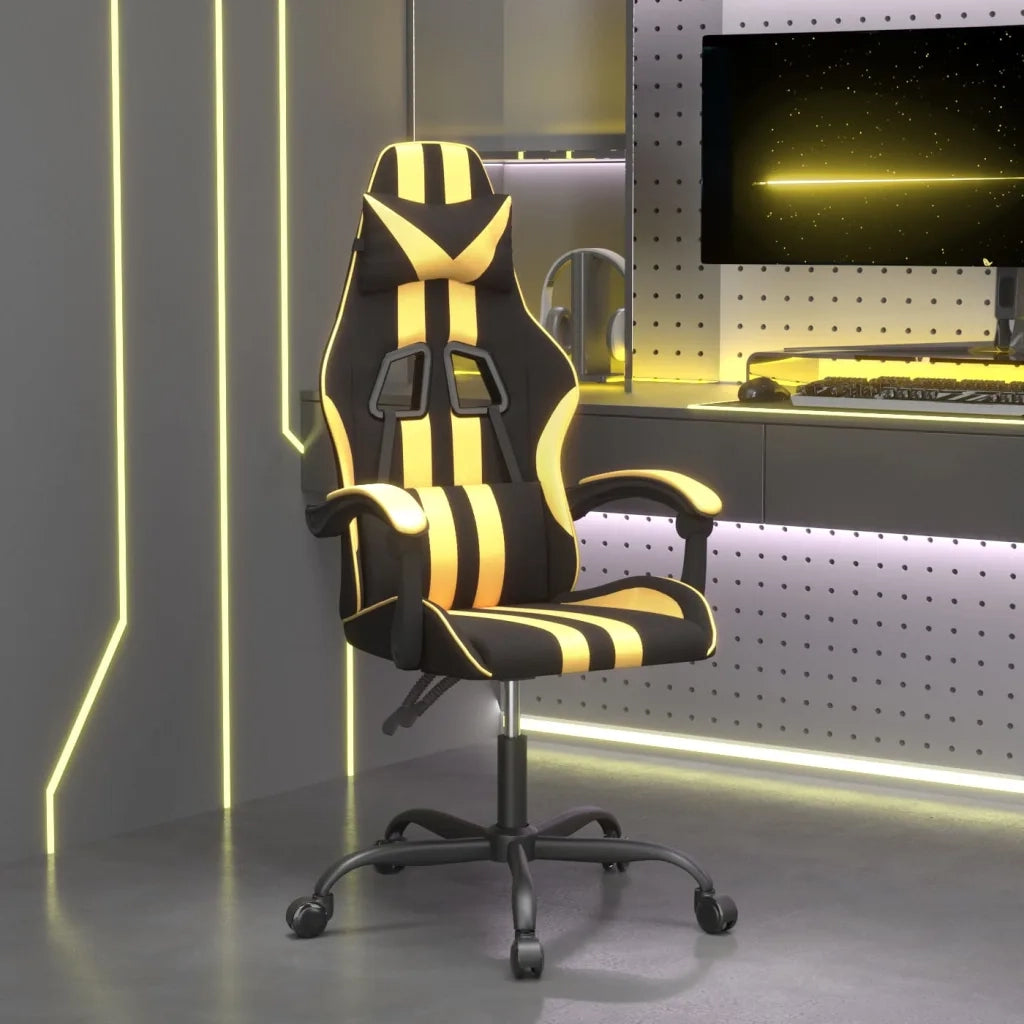 Sedia da Gaming Nera e Oro in Similpelle cod mxl 58694