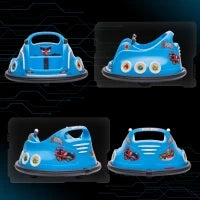 Autoscooter per Bambini, Rotazione a 360°, per 3-5 anni, con Telecomando, Musica, Blu