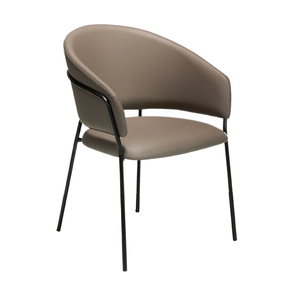 Sedia in ecopelle visone scuro