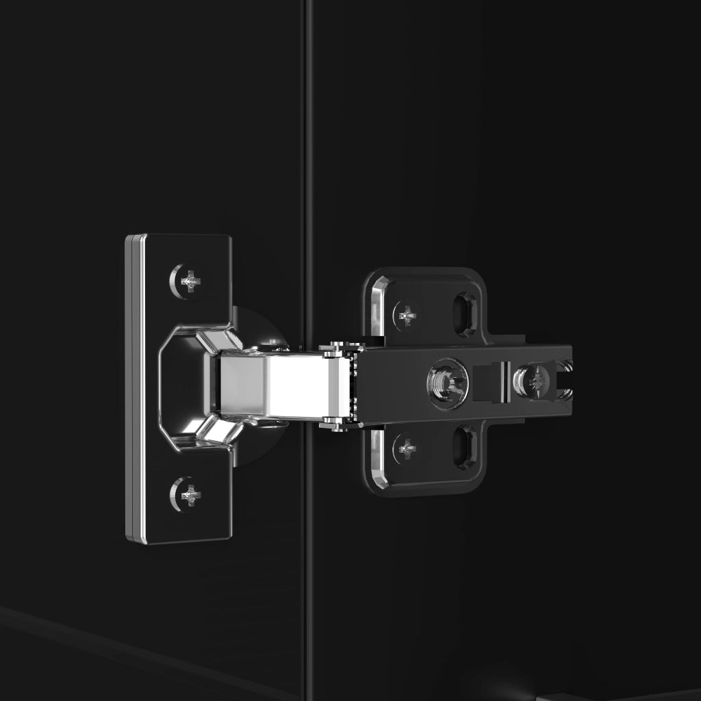 Vetrina moderna nera 40x29x170 cm con 4 livelli espositivi e illuminazione LED RGB controllata da app