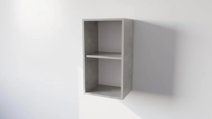 Pensile Cucina  in Legno Nobilitato Cemento Mobile Alto con 1 Anta, Pensile Componibile Moderno Made in Italy (H72XL60XP33cm)