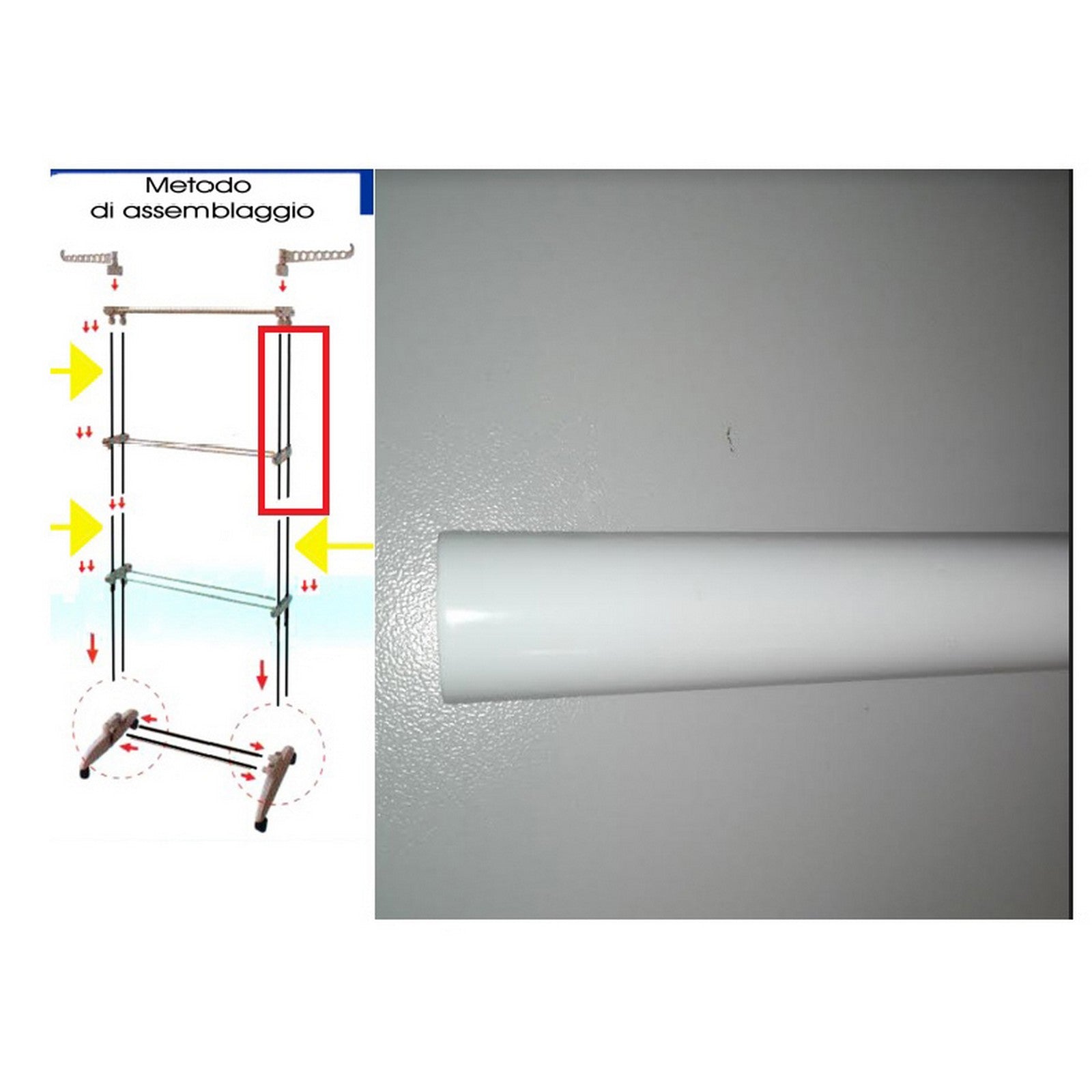 stendibiancheria salvaspazio (asta superiore verticale) cod:ferx.602116
