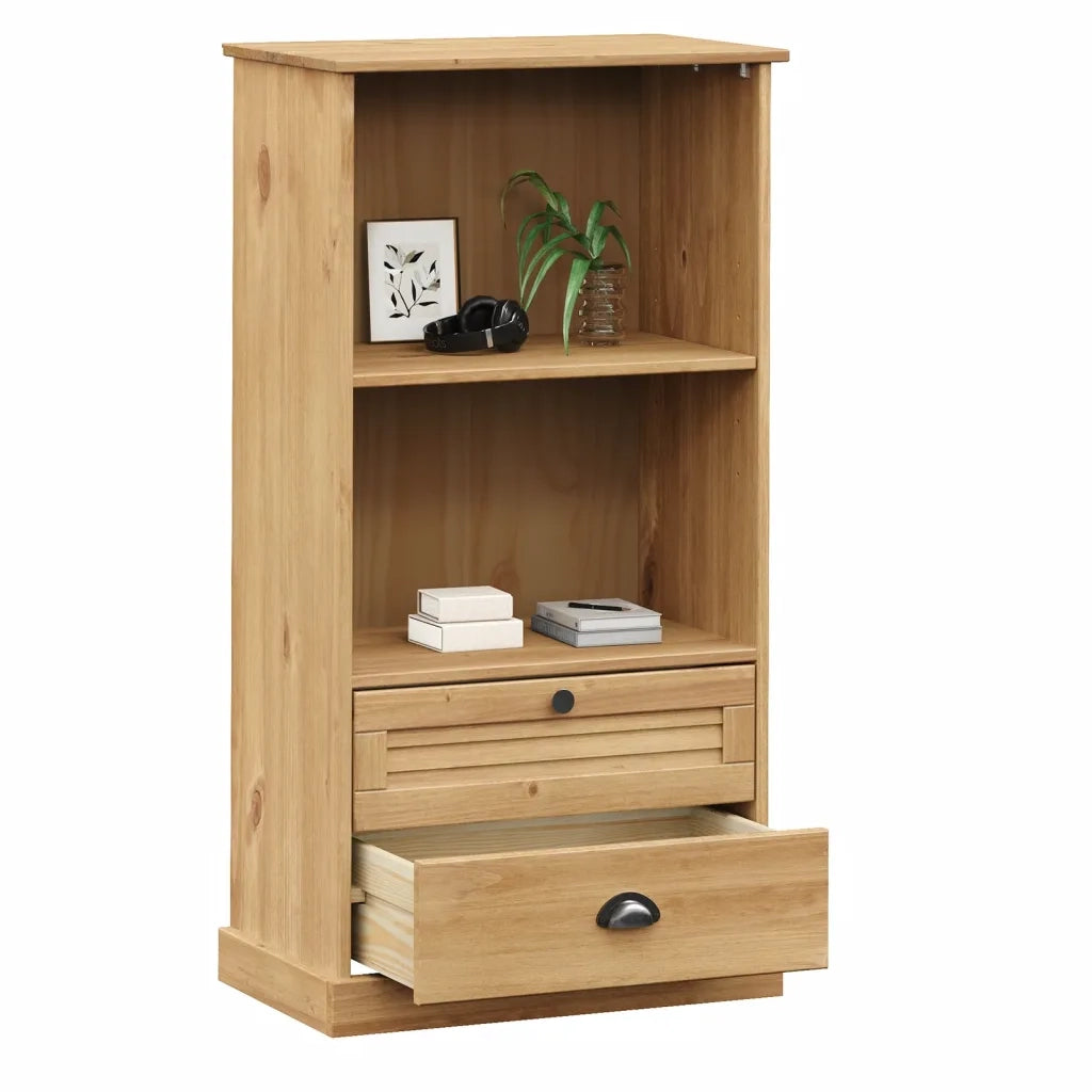 Libreria-Scaffale per Libri-Mobile di Stoccaggio VIGO 60x35x114,5 cm in Legno Massello di Pino