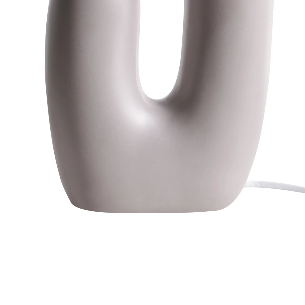 Lampada da tavolo Base in resina grigio Paralumi in vetro rotondi Doppio paralume Base a U