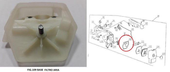 motosega j-sky zl2500(figura.109 base filtro) cod:ferx.602190