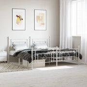 Giroletto con Testiera e Pediera-Struttura Letto Metallo Bianco 183x213 cm 694261