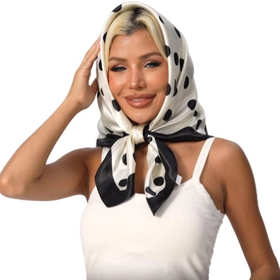 Stoffa in lino quadrato simile alla seta, sciarpa elegante per donna da legare al collo, accessorio per capelli, mano o outfit, 90 x 90 cm