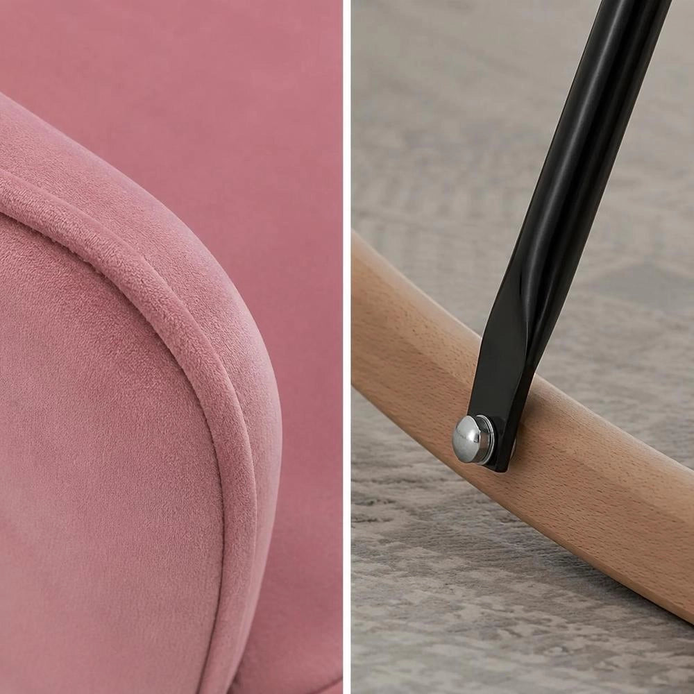 Rocking Chair Pink Velvet