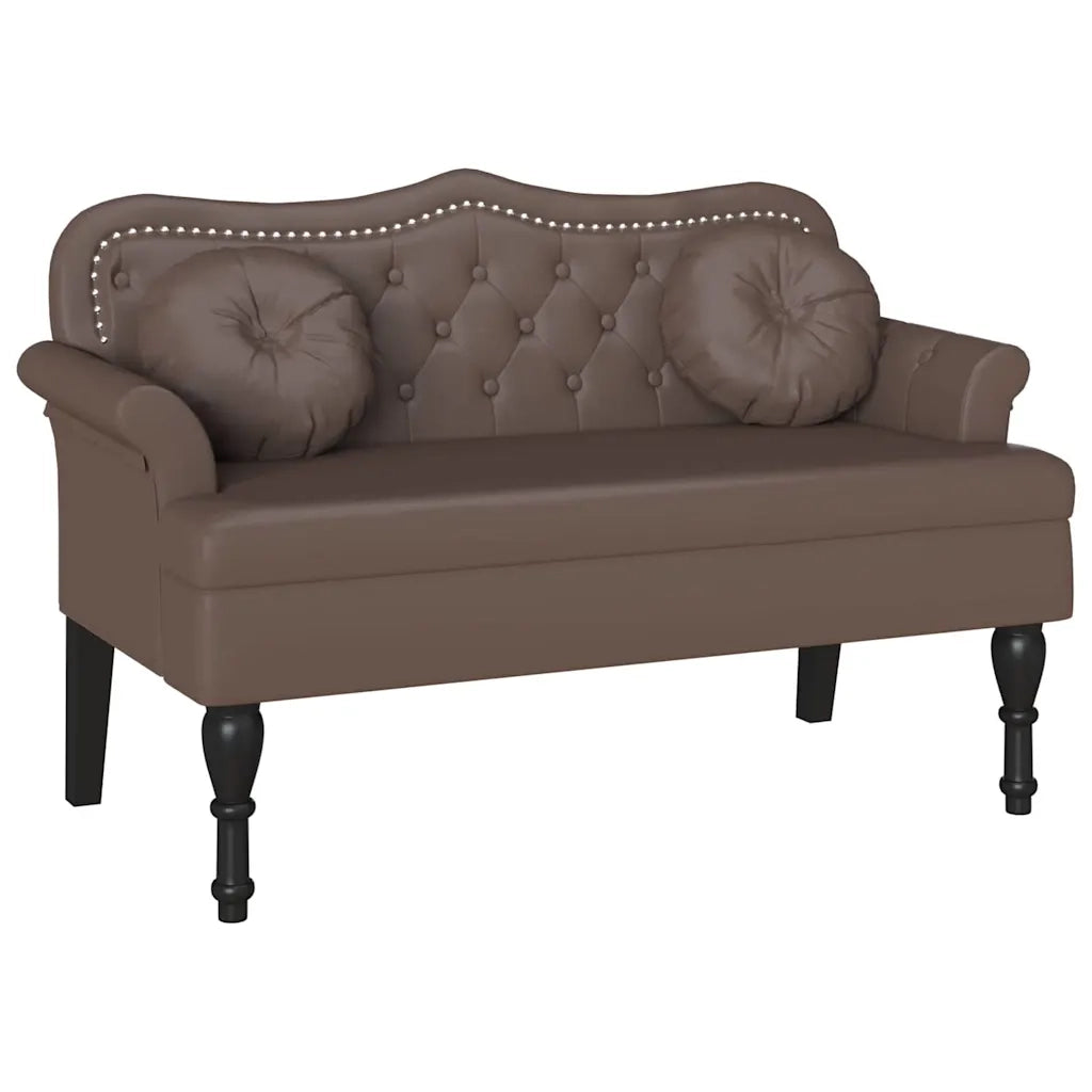 Panca Chesterfield Marrone 120,5 x 65 x 75 cm Pelle Sintetica CFW1498540
